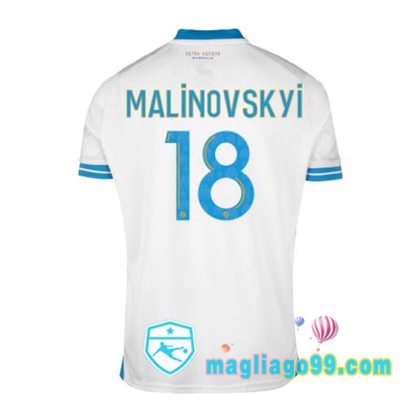 Magliago - Passione Maglie Thai Affidabili Basso Costo Online Shop | Maglia Marsiglia OM (MALINOVSKYI 18) Prima Bianco 2023/2024