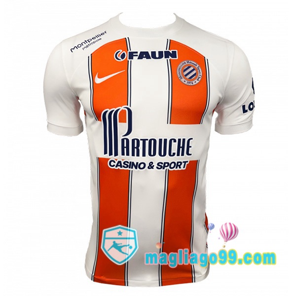Magliago - Passione Maglie Thai Affidabili Basso Costo Online Shop | Maglia Montpellier HSC Seconda Bianco Arancione 2023/2024