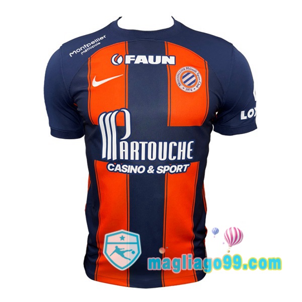 Magliago - Passione Maglie Thai Affidabili Basso Costo Online Shop | Maglia Montpellier HSC Prima Blu Arancione 2023/2024