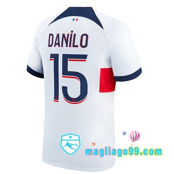 Magliago - Passione Maglie Thai Affidabili Basso Costo Online Shop | Maglia Paris PSG (Danilo 15) Seconda Bianco 2023/2024
