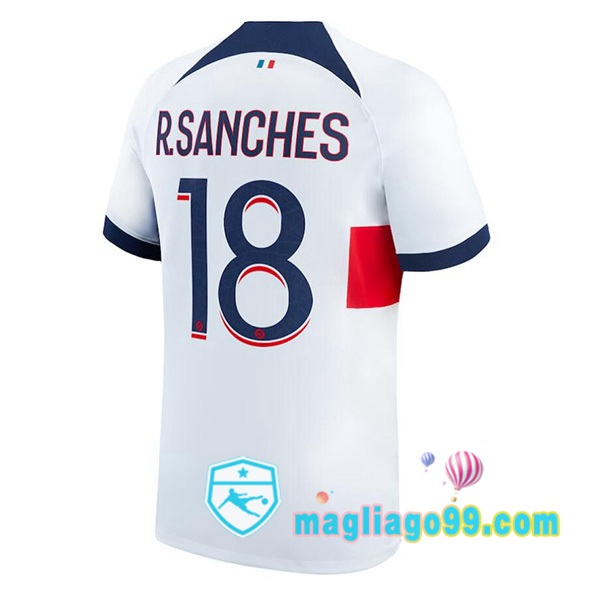 Magliago - Passione Maglie Thai Affidabili Basso Costo Online Shop | Maglia Paris PSG (R.Sanches 18) Seconda Bianco 2023/2024