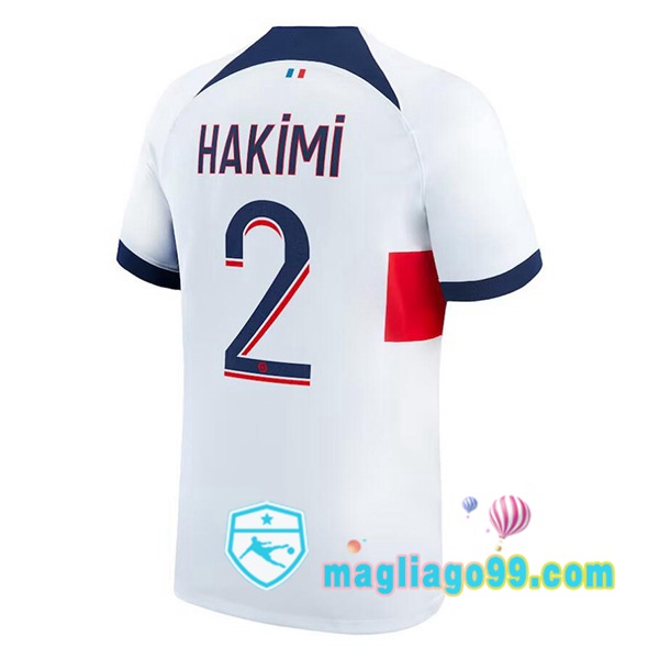 Magliago - Passione Maglie Thai Affidabili Basso Costo Online Shop | Maglia Paris PSG (Hakimi 2) Seconda Bianco 2023/2024