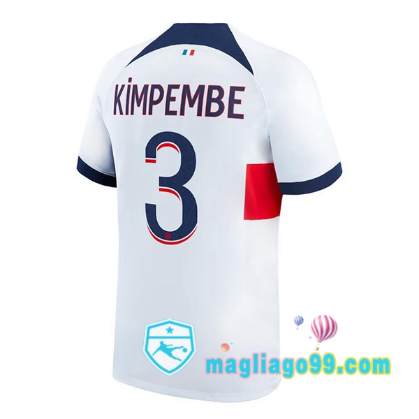 Magliago - Passione Maglie Thai Affidabili Basso Costo Online Shop | Maglia Paris PSG (Kimpembe 3) Seconda Bianco 2023/2024