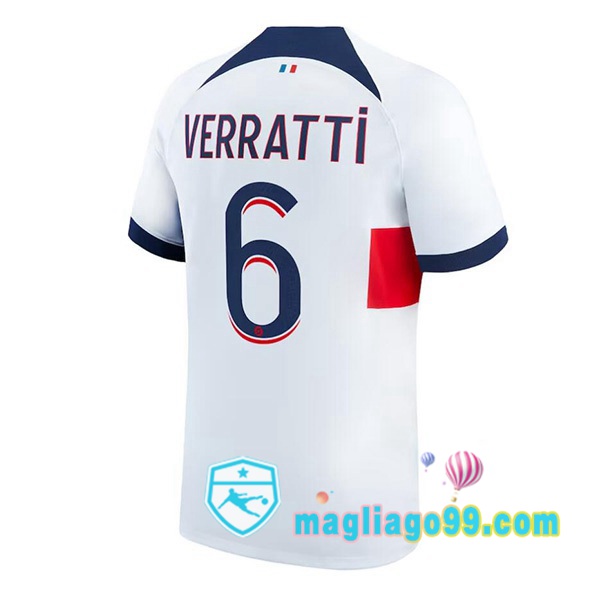 Magliago - Passione Maglie Thai Affidabili Basso Costo Online Shop | Maglia Paris PSG (Verratti 6) Seconda Bianco 2023/2024
