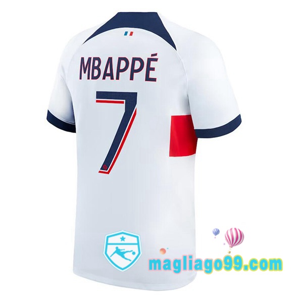 Magliago - Passione Maglie Thai Affidabili Basso Costo Online Shop | Maglia Paris PSG (Mbappé 7) Seconda Bianco 2023/2024