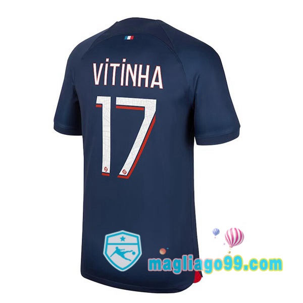 Magliago - Passione Maglie Thai Affidabili Basso Costo Online Shop | Maglia Paris PSG (Vitinha 17) Prima Blu Royal 2023/2024