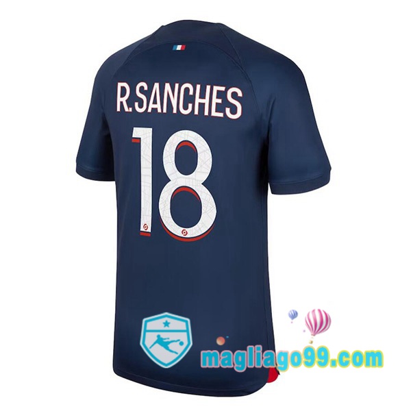 Magliago - Passione Maglie Thai Affidabili Basso Costo Online Shop | Maglia Paris PSG (R.Sanches 18) Prima Blu Royal 2023/2024