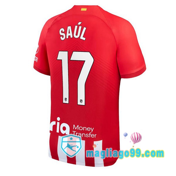 Magliago - Passione Maglie Thai Affidabili Basso Costo Online Shop | Maglia Atletico Madrid (Saúl 17) Prima Rosso 2023/2024