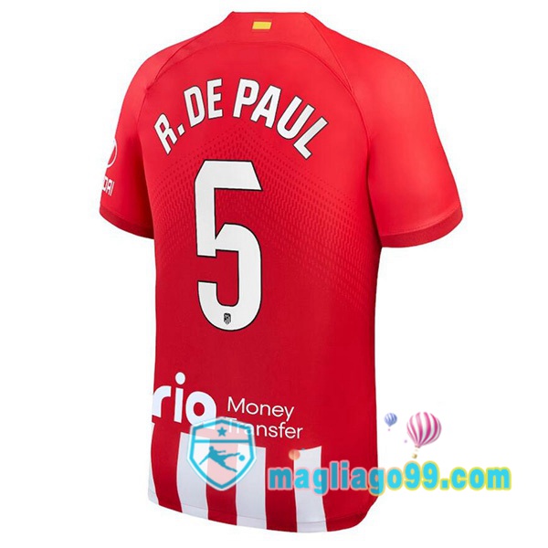 Magliago - Passione Maglie Thai Affidabili Basso Costo Online Shop | Maglia Atletico Madrid (R. De Paul 5) Prima Rosso 2023/2024