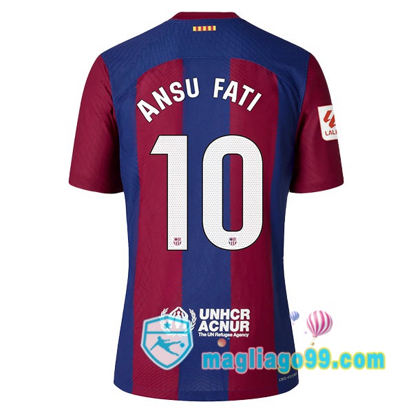 Magliago - Passione Maglie Thai Affidabili Basso Costo Online Shop | Maglia FC Barcellona (ANSU FATI 10) Prima Blu Rosso 2023/2024
