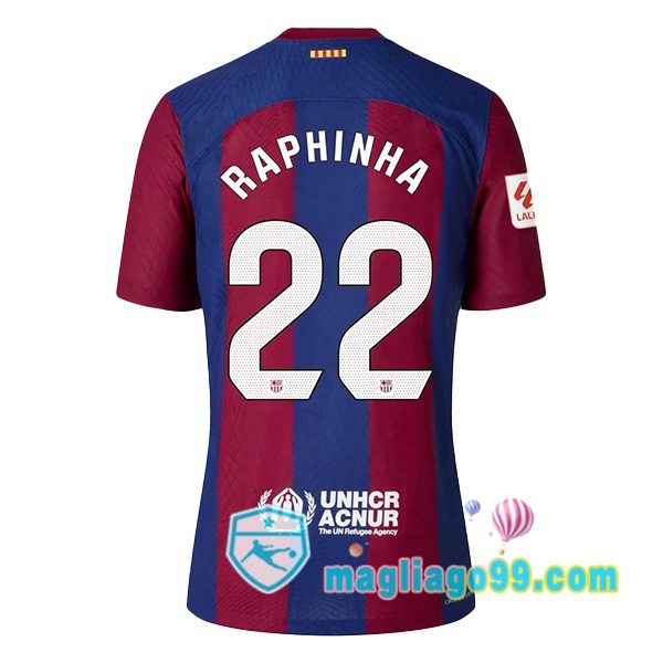 Magliago - Passione Maglie Thai Affidabili Basso Costo Online Shop | Maglia FC Barcellona (RAPHINHA 22) Prima Blu Rosso 2023/2024