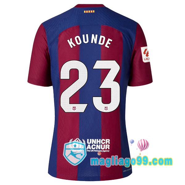 Magliago - Passione Maglie Thai Affidabili Basso Costo Online Shop | Maglia FC Barcellona (KOUNDE 23) Prima Blu Rosso 2023/2024