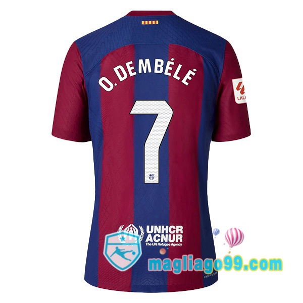 Magliago - Passione Maglie Thai Affidabili Basso Costo Online Shop | Maglia FC Barcellona (O. DEMBÉLÉ 7) Prima Blu Rosso 2023/2024