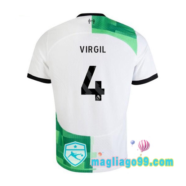 Magliago - Passione Maglie Thai Affidabili Basso Costo Online Shop | Maglia FC Liverpool (VIRGIL 4) Seconda Bianco Verde 2023/2024