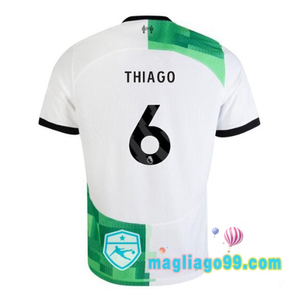 Magliago - Passione Maglie Thai Affidabili Basso Costo Online Shop | Maglia FC Liverpool (THIAGO 6) Seconda Bianco Verde 2023/2024