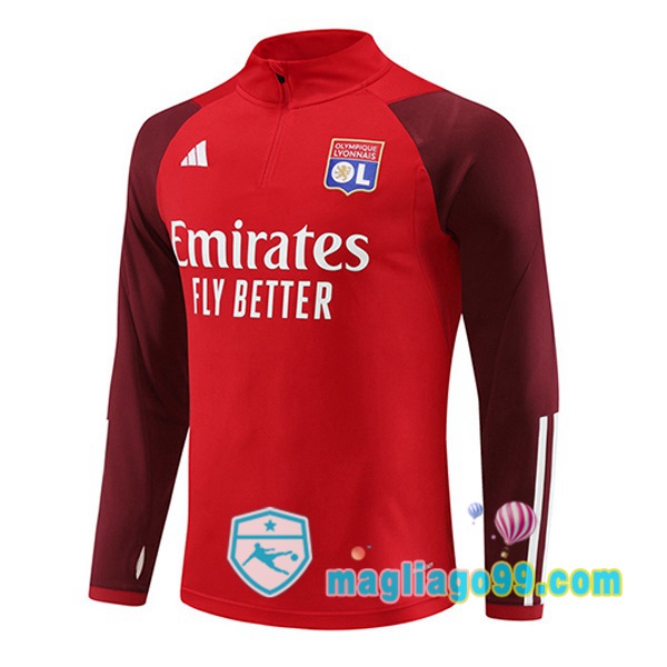 Magliago - Passione Maglie Thai Affidabili Basso Costo Online Shop | Felpa Calcio Lyon OL Rosso 2023/2024