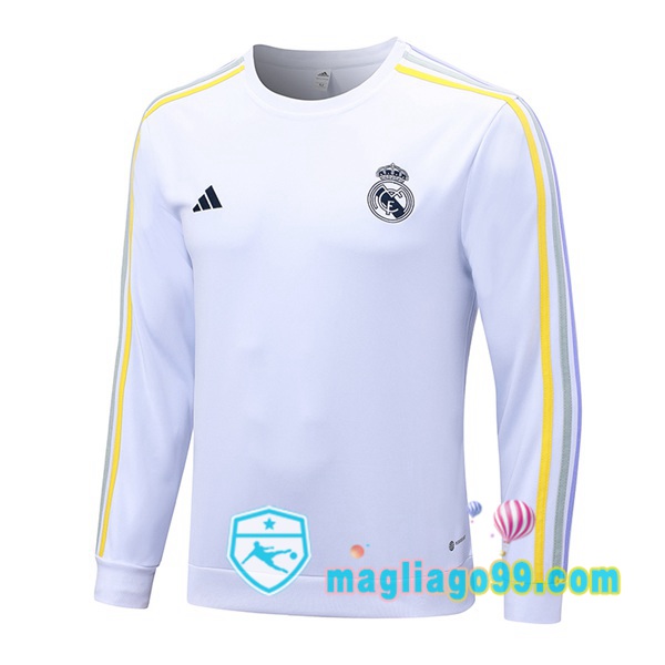 Magliago - Passione Maglie Thai Affidabili Basso Costo Online Shop | Felpa Calcio Real Madrid Bianco 2023/2024