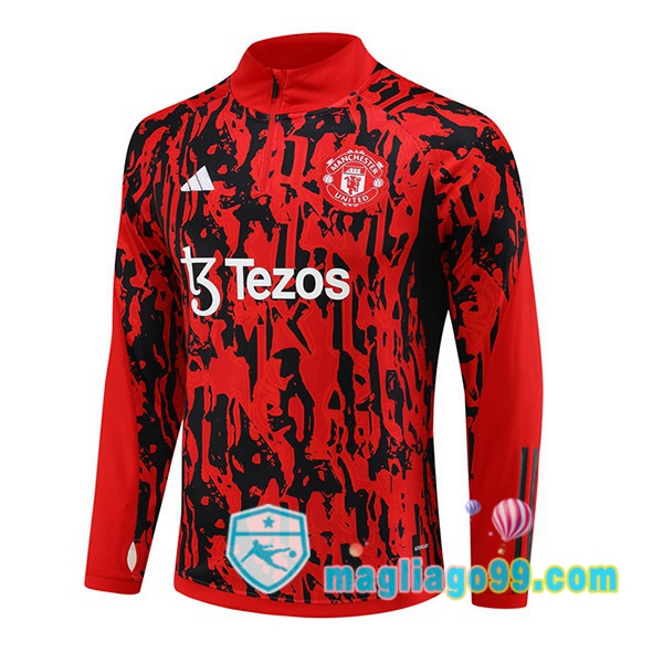 Magliago - Passione Maglie Thai Affidabili Basso Costo Online Shop | Felpa Calcio Manchester United Rosso Nero 2023/2024