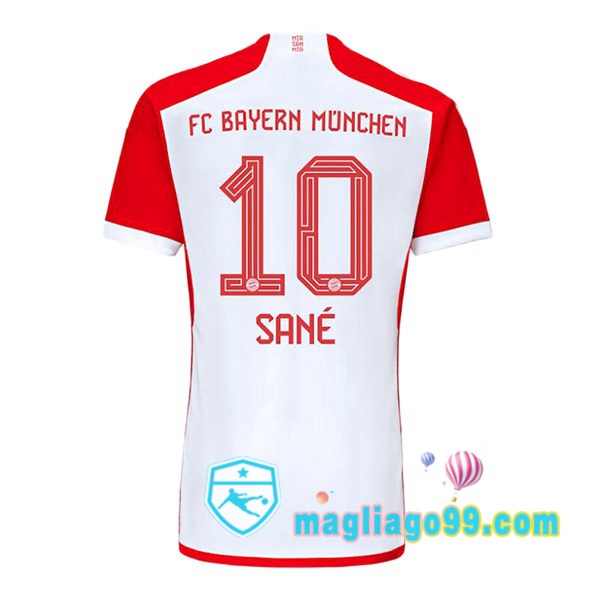 Magliago - Passione Maglie Thai Affidabili Basso Costo Online Shop | Maglia Bayern Monaco (Sané 10) Prima Bianco Rosso 2023/2024