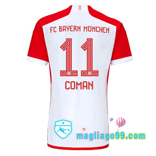 Magliago - Passione Maglie Thai Affidabili Basso Costo Online Shop | Maglia Bayern Monaco (Coman 11) Prima Bianco Rosso 2023/2024