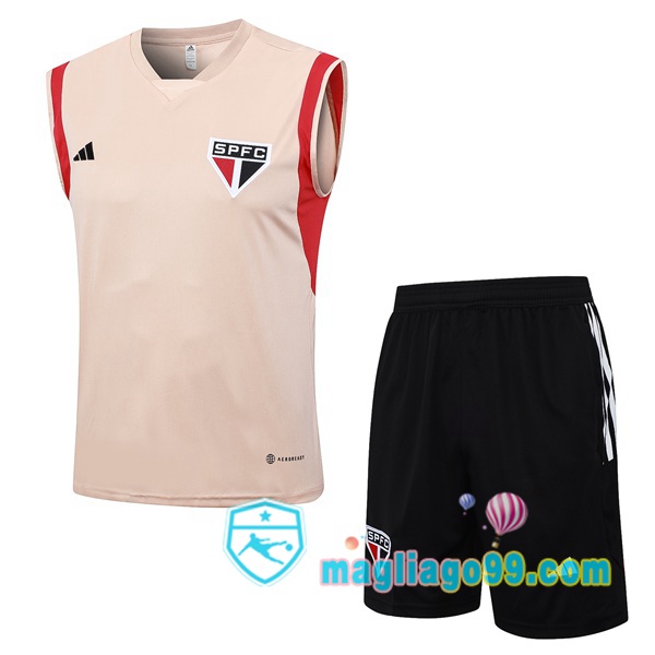 Magliago - Passione Maglie Thai Affidabili Basso Costo Online Shop | Gilet Calcio Sao Paulo FC + Shorts Rosa 2023/2024