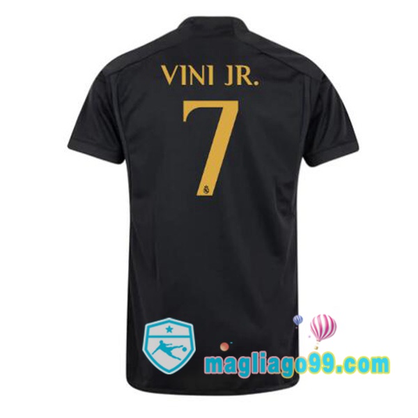 Magliago - Passione Maglie Thai Affidabili Basso Costo Online Shop | Maglia Real Madrid (Vini Jr. 7) Terza Nero 2023/2024