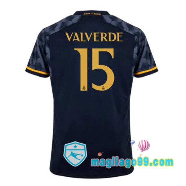 Magliago - Passione Maglie Thai Affidabili Basso Costo Online Shop | Maglia Real Madrid (Valverde 15) Seconda Blu Royal 2023/2024