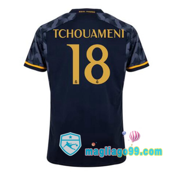 Magliago - Passione Maglie Thai Affidabili Basso Costo Online Shop | Maglia Real Madrid (Tchouameni 18) Seconda Blu Royal 2023/2024
