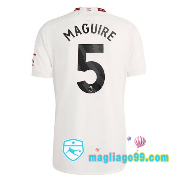 Magliago - Passione Maglie Thai Affidabili Basso Costo Online Shop | Maglia Manchester United (Maguire 5) Terza Bianco 2023/2024
