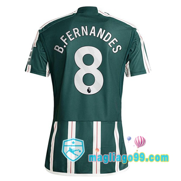Magliago - Passione Maglie Thai Affidabili Basso Costo Online Shop | Maglia Manchester United (B.Fernandes 8) Seconda Verde 2023/2024