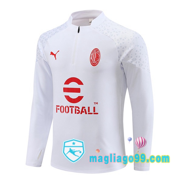 Magliago - Passione Maglie Thai Affidabili Basso Costo Online Shop | Felpa Calcio AC Milan Bianco 2023/2024
