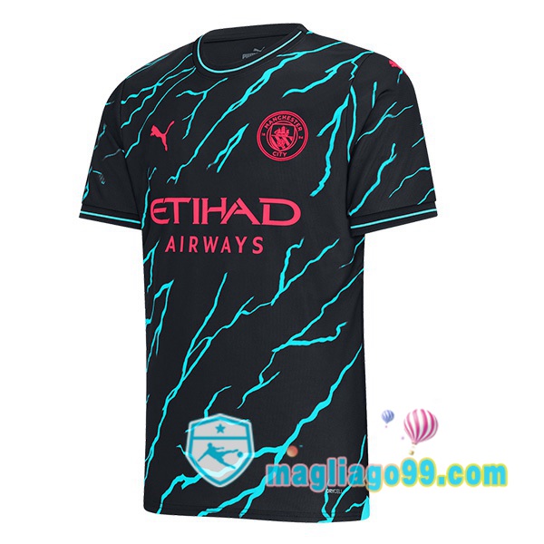 Magliago - Passione Maglie Thai Affidabili Basso Costo Online Shop | Maglia Manchester City Terza Blu Nero 2023/2024