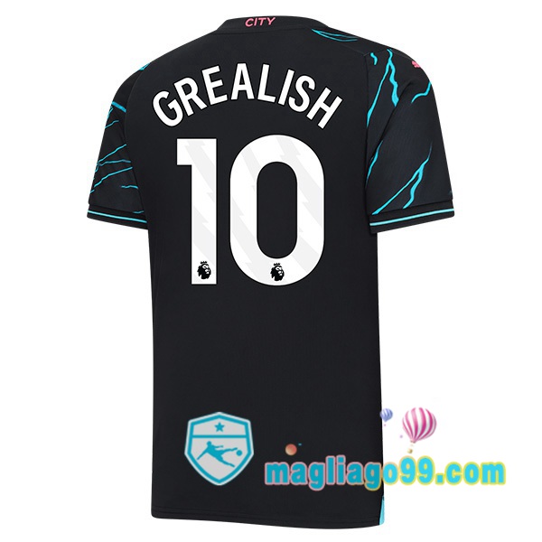 Magliago - Passione Maglie Thai Affidabili Basso Costo Online Shop | Maglia Manchester City (Jack Grealish 10) Terza Blu Nero 2023/2024