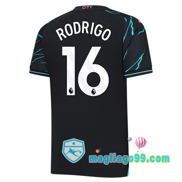 Magliago - Passione Maglie Thai Affidabili Basso Costo Online Shop | Maglia Manchester City (Rodrigo 16) Terza Blu Nero 2023/2024