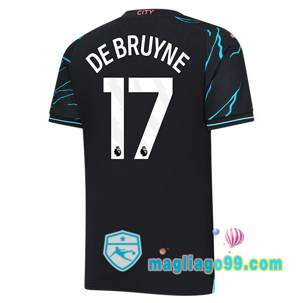 Magliago - Passione Maglie Thai Affidabili Basso Costo Online Shop | Maglia Manchester City (Kevin De Bruyne 17) Terza Blu Nero 2023/2024