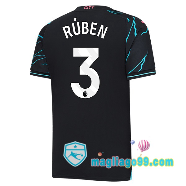 Magliago - Passione Maglie Thai Affidabili Basso Costo Online Shop | Maglia Manchester City (Ruben Dias 3) Terza Blu Nero 2023/2024