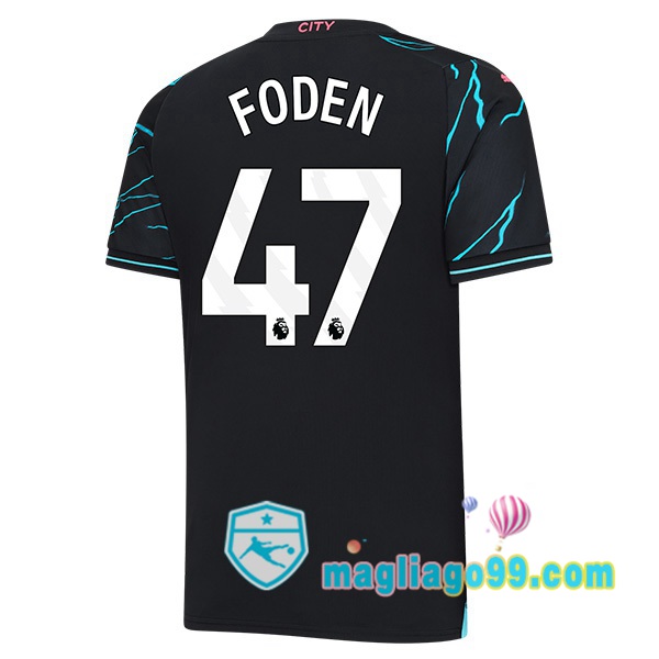 Magliago - Passione Maglie Thai Affidabili Basso Costo Online Shop | Maglia Manchester City (Phil Foden 47) Terza Blu Nero 2023/2024