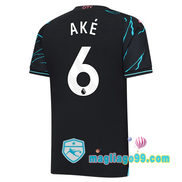 Magliago - Passione Maglie Thai Affidabili Basso Costo Online Shop | Maglia Manchester City (Nathan Ake 6) Terza Blu Nero 2023/2024