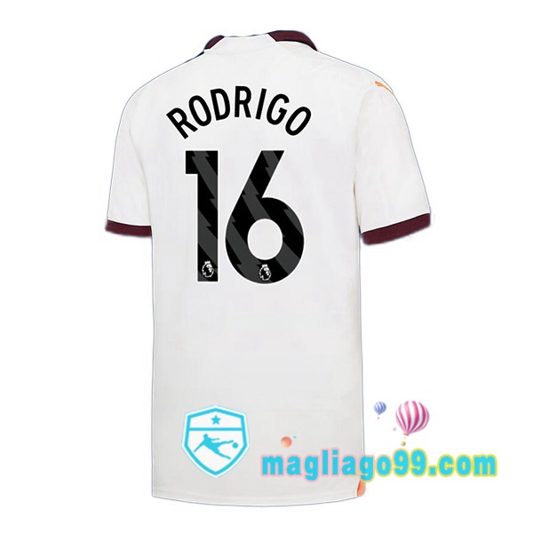 Magliago - Passione Maglie Thai Affidabili Basso Costo Online Shop | Maglia Manchester City (Rodrigo 16) Seconda Bianco 2023/2024