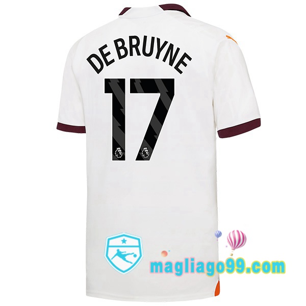 Magliago - Passione Maglie Thai Affidabili Basso Costo Online Shop | Maglia Manchester City (Kevin De Bruyne 17) Seconda Bianco 2023/2024