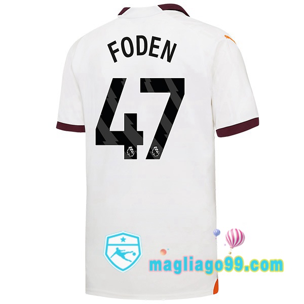 Magliago - Passione Maglie Thai Affidabili Basso Costo Online Shop | Maglia Manchester City (Phil Foden 47) Seconda Bianco 2023/2024