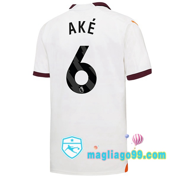 Magliago - Passione Maglie Thai Affidabili Basso Costo Online Shop | Maglia Manchester City (Nathan Ake 6) Seconda Bianco 2023/2024