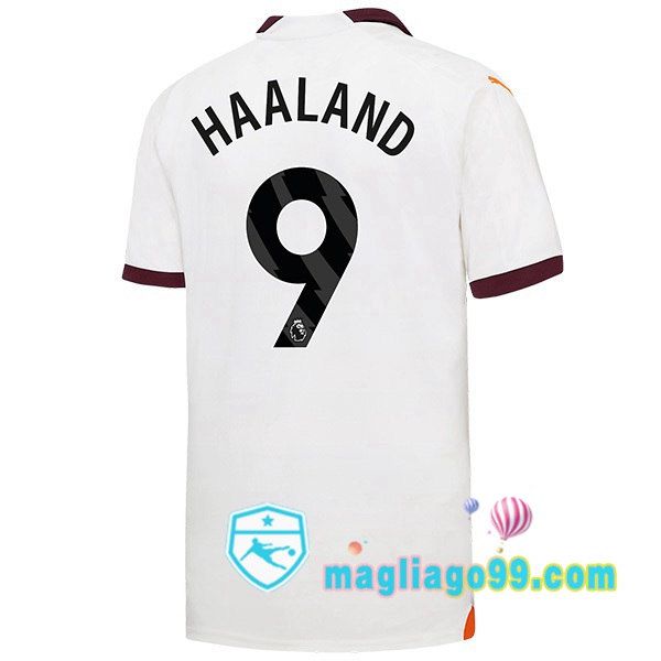 Magliago - Passione Maglie Thai Affidabili Basso Costo Online Shop | Maglia Manchester City (Erling Haaland 9) Seconda Bianco 2023/2024