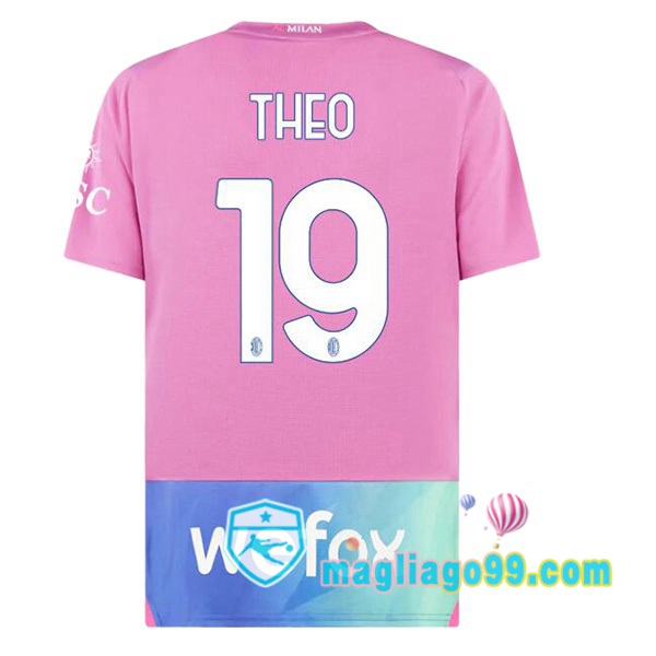 Magliago - Passione Maglie Thai Affidabili Basso Costo Online Shop | Maglia AC Milan (Theo 19) Terza Rosa 2023/2024
