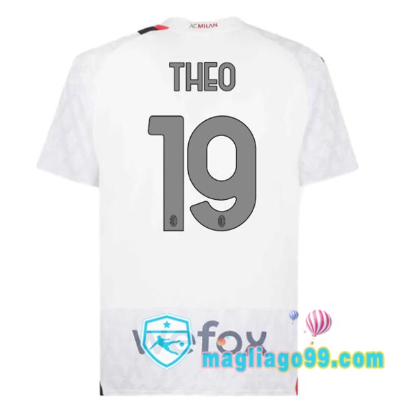 Magliago - Passione Maglie Thai Affidabili Basso Costo Online Shop | Maglia AC Milan (Theo 19) Seconda Bianco 2023/2024