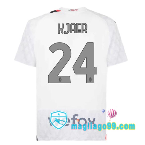 Magliago - Passione Maglie Thai Affidabili Basso Costo Online Shop | Maglia AC Milan (Kjaer 24) Seconda Bianco 2023/2024