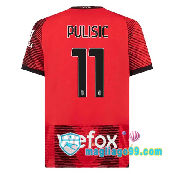 Magliago - Passione Maglie Thai Affidabili Basso Costo Online Shop | Maglia AC Milan (Pulisic 11) Prima Rosso 2023/2024