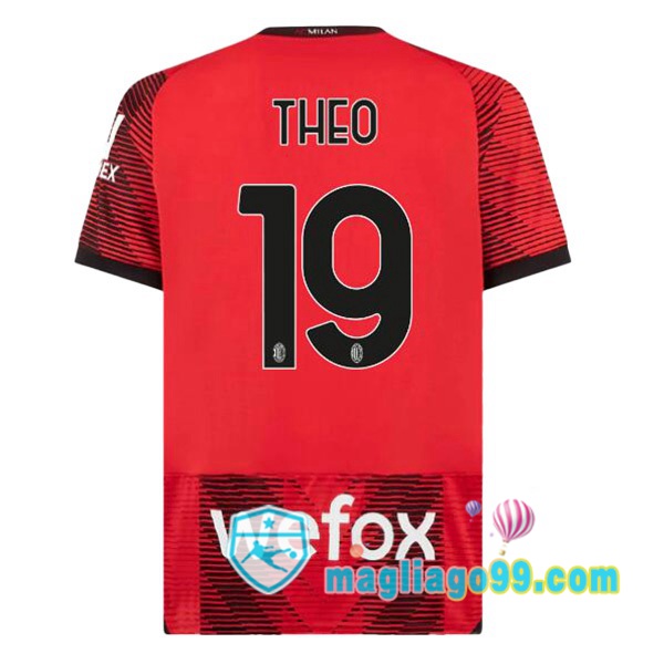 Magliago - Passione Maglie Thai Affidabili Basso Costo Online Shop | Maglia AC Milan (Theo 19) Prima Rosso 2023/2024
