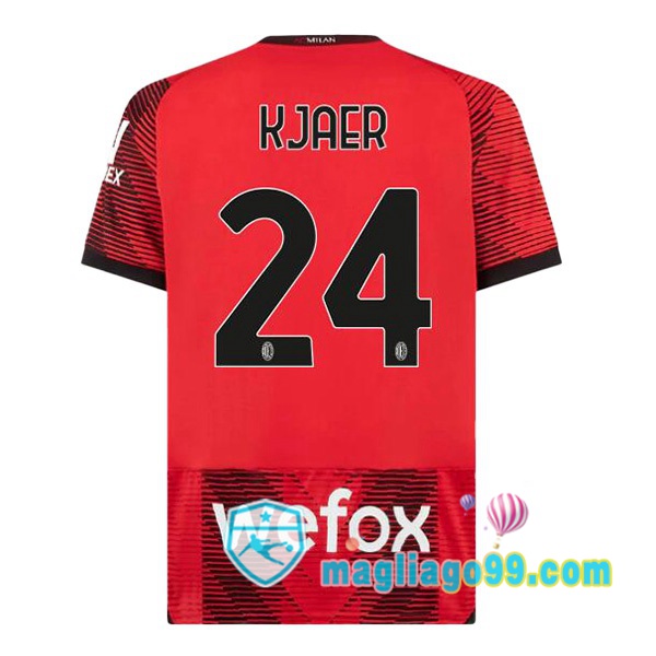 Magliago - Passione Maglie Thai Affidabili Basso Costo Online Shop | Maglia AC Milan (Kjaer 24) Prima Rosso 2023/2024