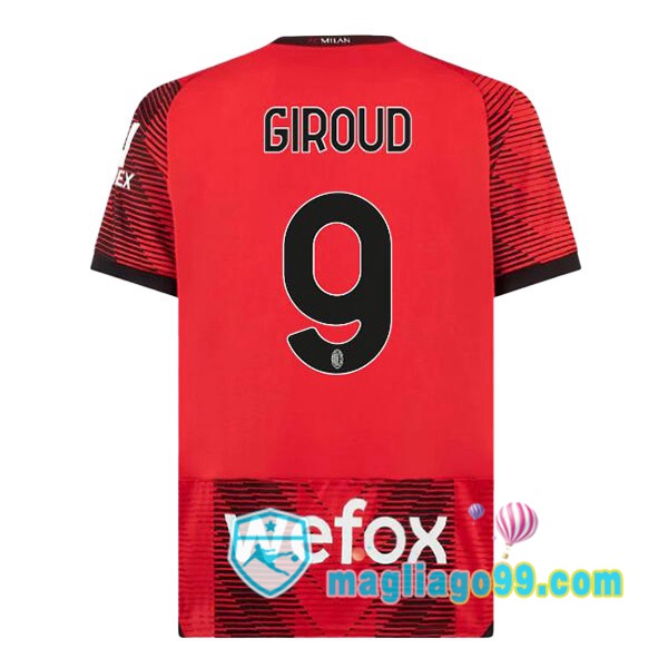 Magliago - Passione Maglie Thai Affidabili Basso Costo Online Shop | Maglia AC Milan (Giroud 9) Prima Rosso 2023/2024